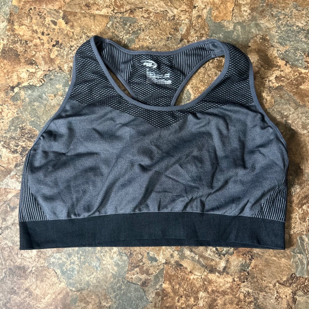 MTA Sport Wireless Sports Bra Womens Size 3X Gray Wirefree Racerback Stretchy